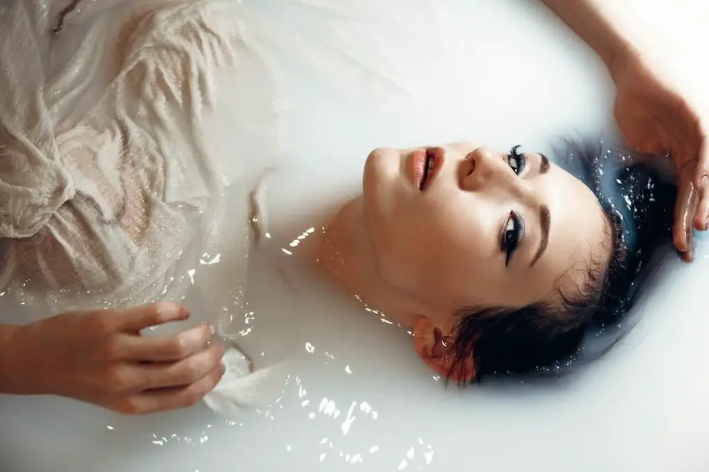 Aesthetic Milk Bath Photography