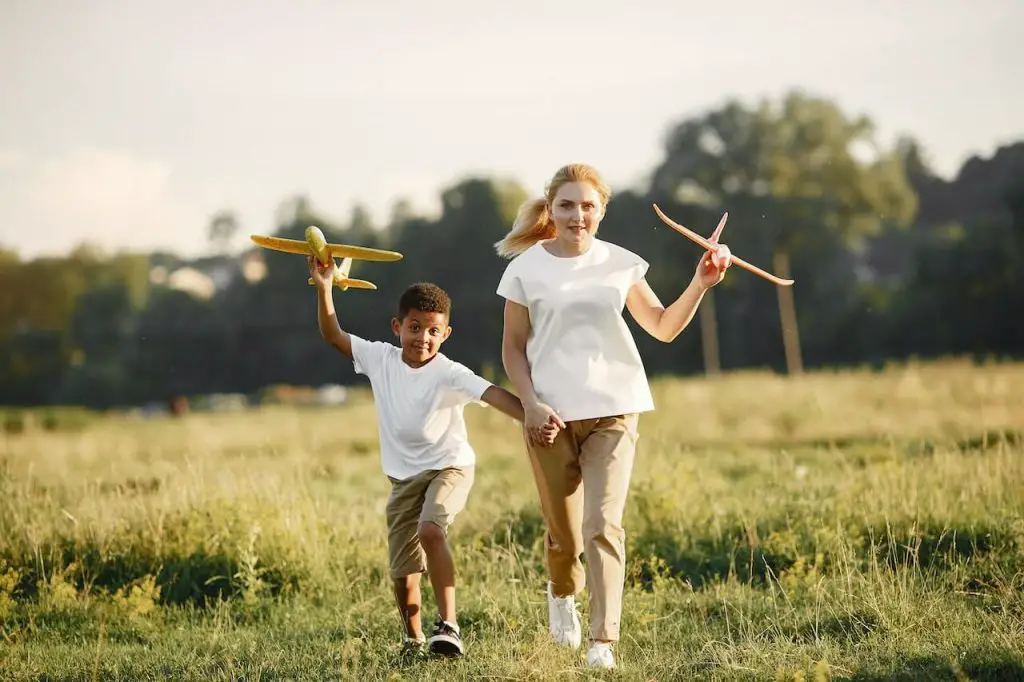 Mom and Son Play Together